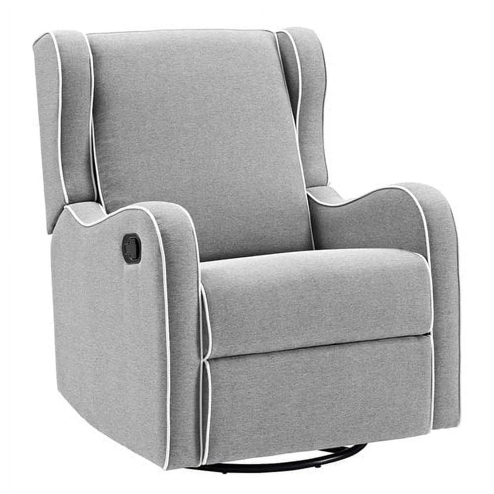 Gray Fabric Upholstered Swivel Gliding Recliner A159