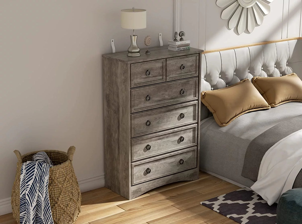 6 Drawer Wood Dresser Y887
