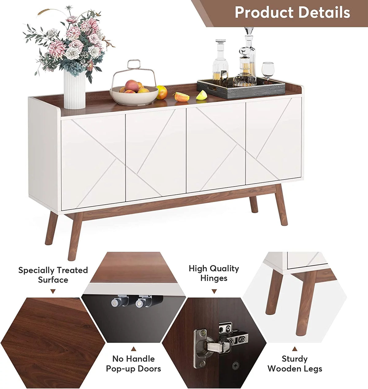 55" Buffet Cabinet with Storage and Doors W38584