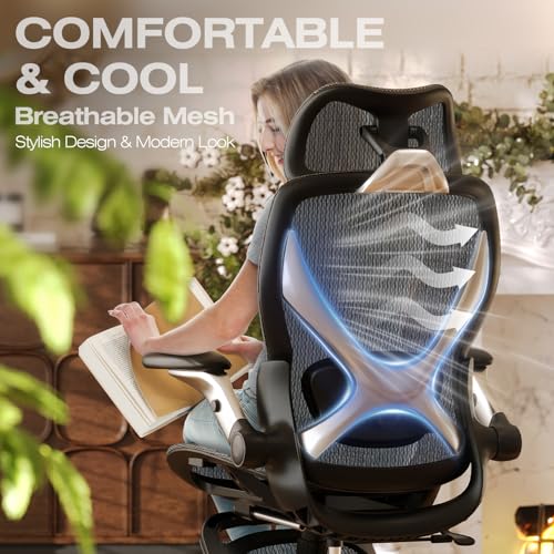 Ergonomic Office Chair with Footrest and Mesh Y455