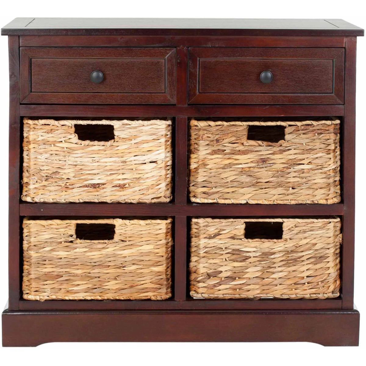 2-Drawer Storage Unit with 4 Wicker Baskets Z636260