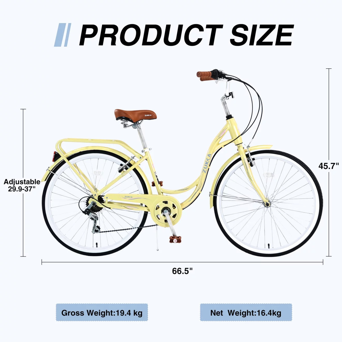 26 inch 7 speed Yellow Beach Cruiser Bike R144