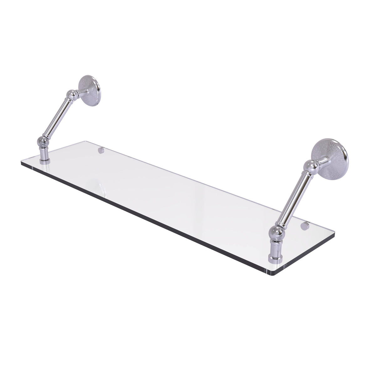 30 inch Floating Glass Shelf Satin Chrome L822024