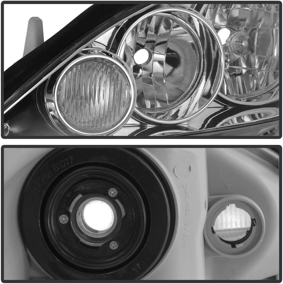 Chrome Headlights Pair Replacement Driver + Passenger Side D5973