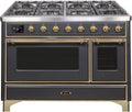 48 Dual Fuel Propane Gas Range Matte Graphite Brass Trim P111