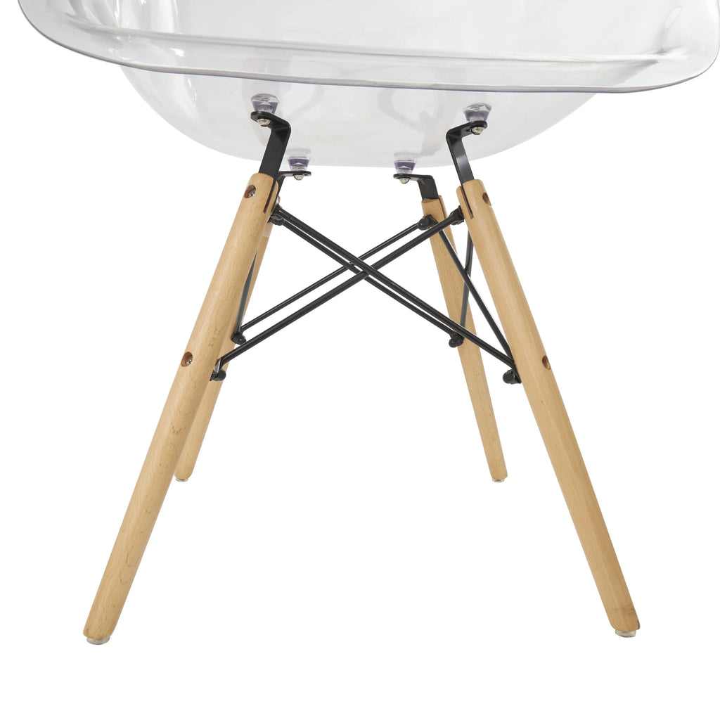 Clear Acrylic Lounge Chair with Wood Legs S355