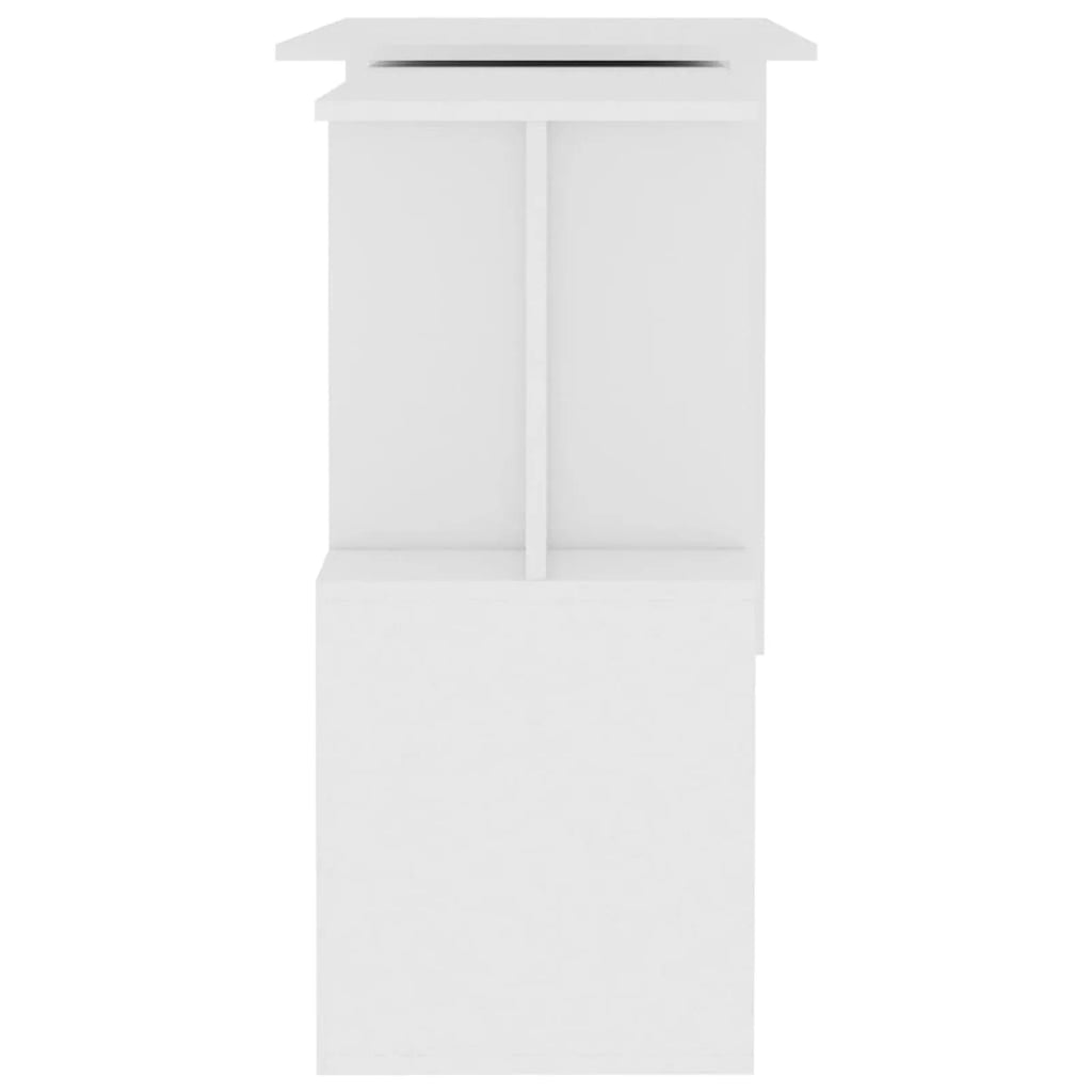 White Engineered Wood Corner Desk T6808