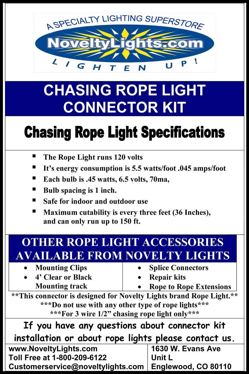 Incandescent Rope Light Spool, 150', Custom Cuttable, 120 Volt C6173