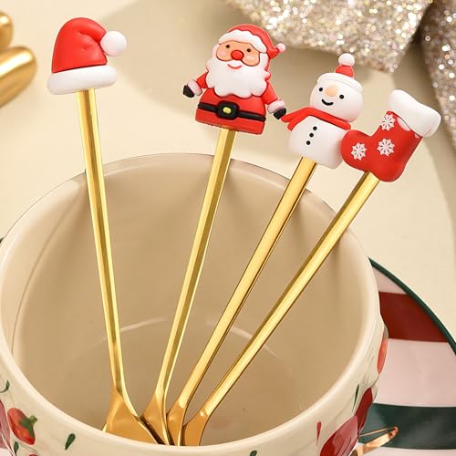6 Pcs Stainless Steel Christmas Spoons G762524