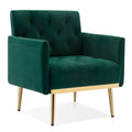 Green Velvet Upholstered Accent Chair with Metal Legs J530