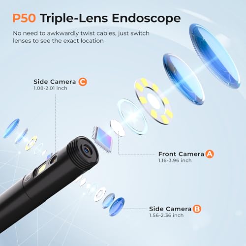 Endoscope Camera with Light, 32.8FT Industrial Borescope with 32GB Card R110019