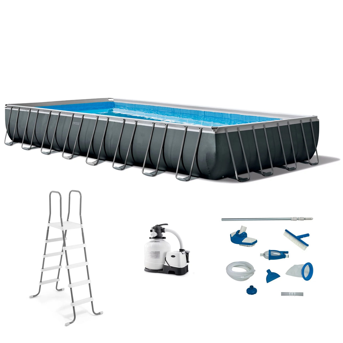 32ft x 16ft x 52in Rectangular Swimming Pool and Maintenance Kit G35155