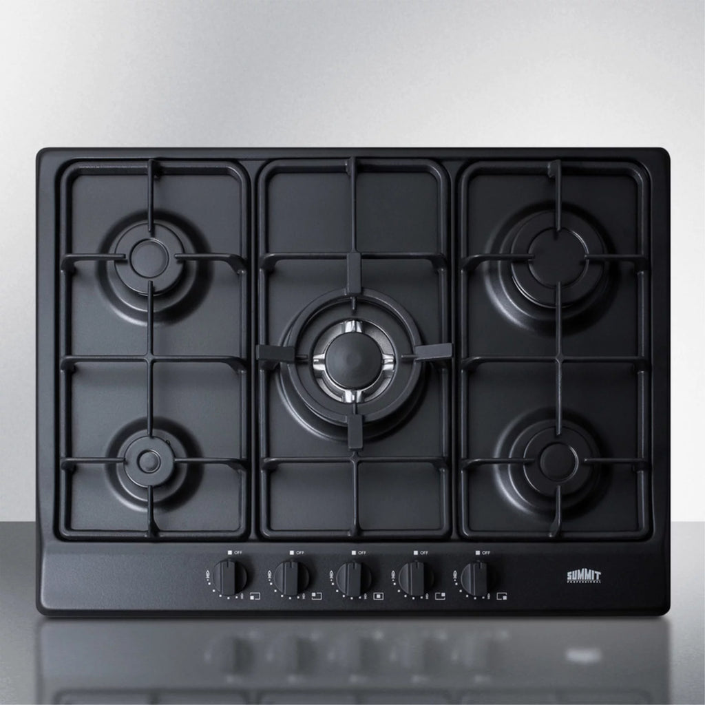 Black 5 Burner Gas Cooktop with Cast Iron Grates W277062