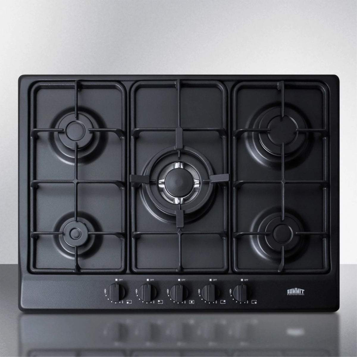 Black 5 Burner Gas Cooktop with Cast Iron Grates W277062