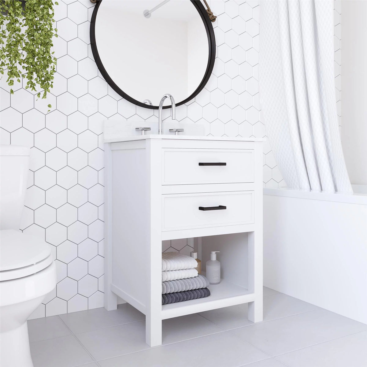 24 Inch Bathroom Vanity with Ceramic Sink A9751