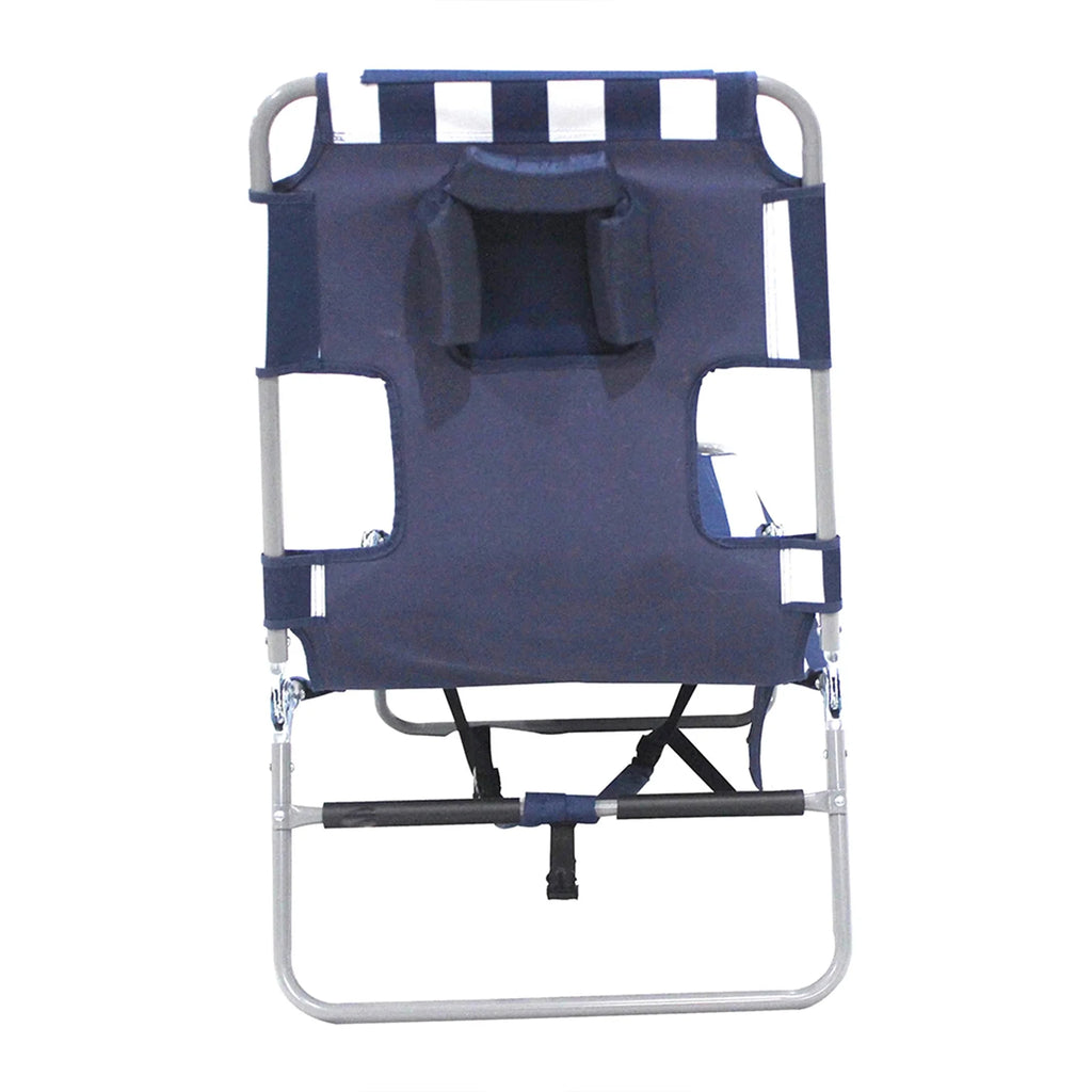 Navy Stripe 2 Pack Chaise Lounge Chair with Storage Bag S26503