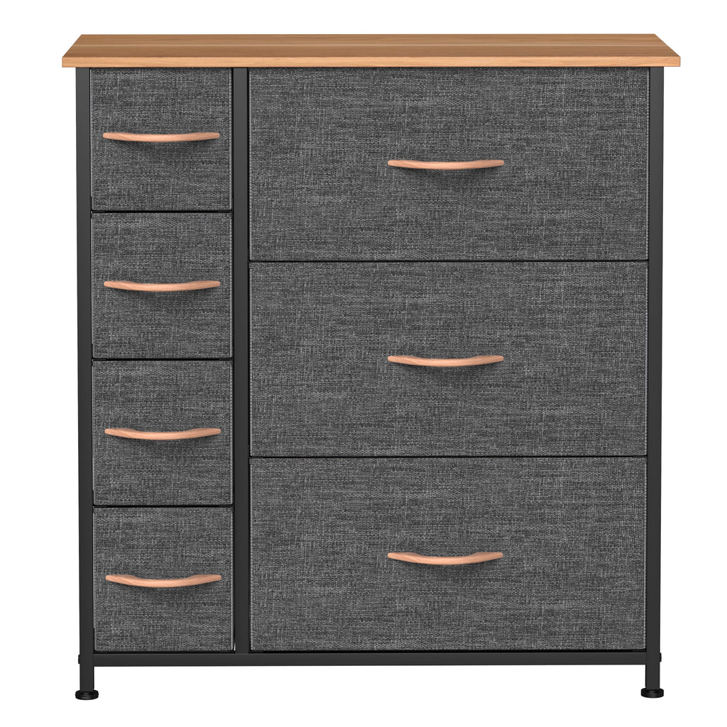 Gray Metal Fabric Wood Drawer Chests G9343