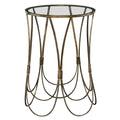 22 inch Round Clear Glass Top Accent Table I756608