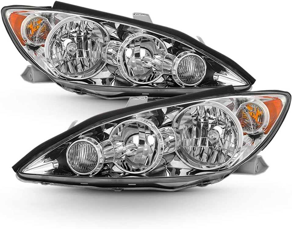 Chrome Headlights Pair Replacement Driver + Passenger Side D5973