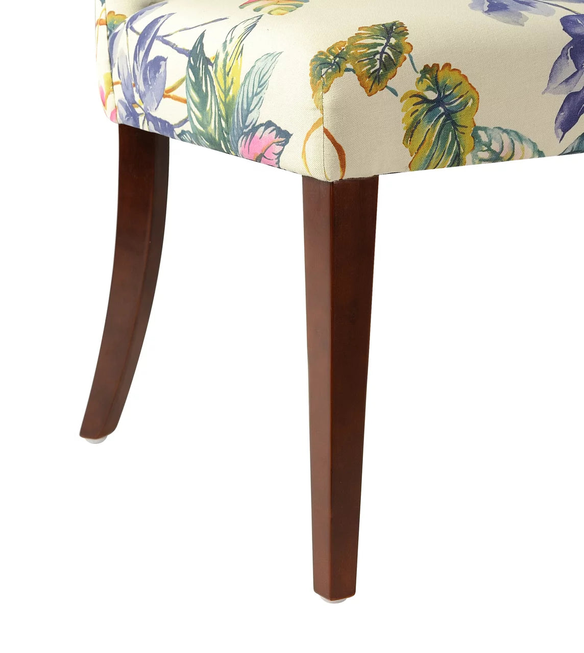 Off White Floral Fabric Accent Chair N45879