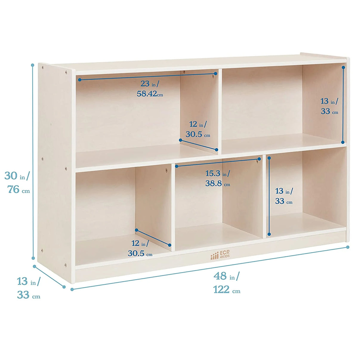 5-Compartment Mobile Storage Cabinet White Wash Z77817