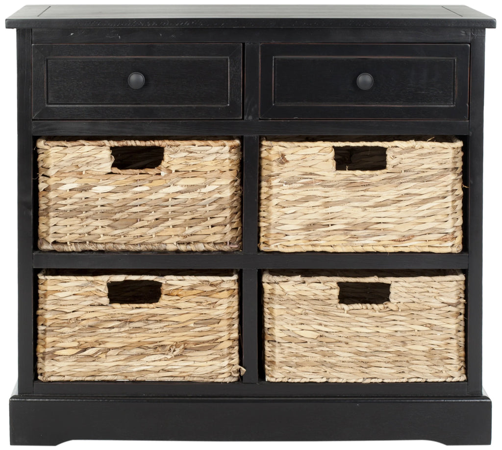 2-Drawer Storage Unit with 4 Wicker Baskets Z636260