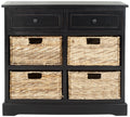 2-Drawer Storage Unit with 4 Wicker Baskets Z636260