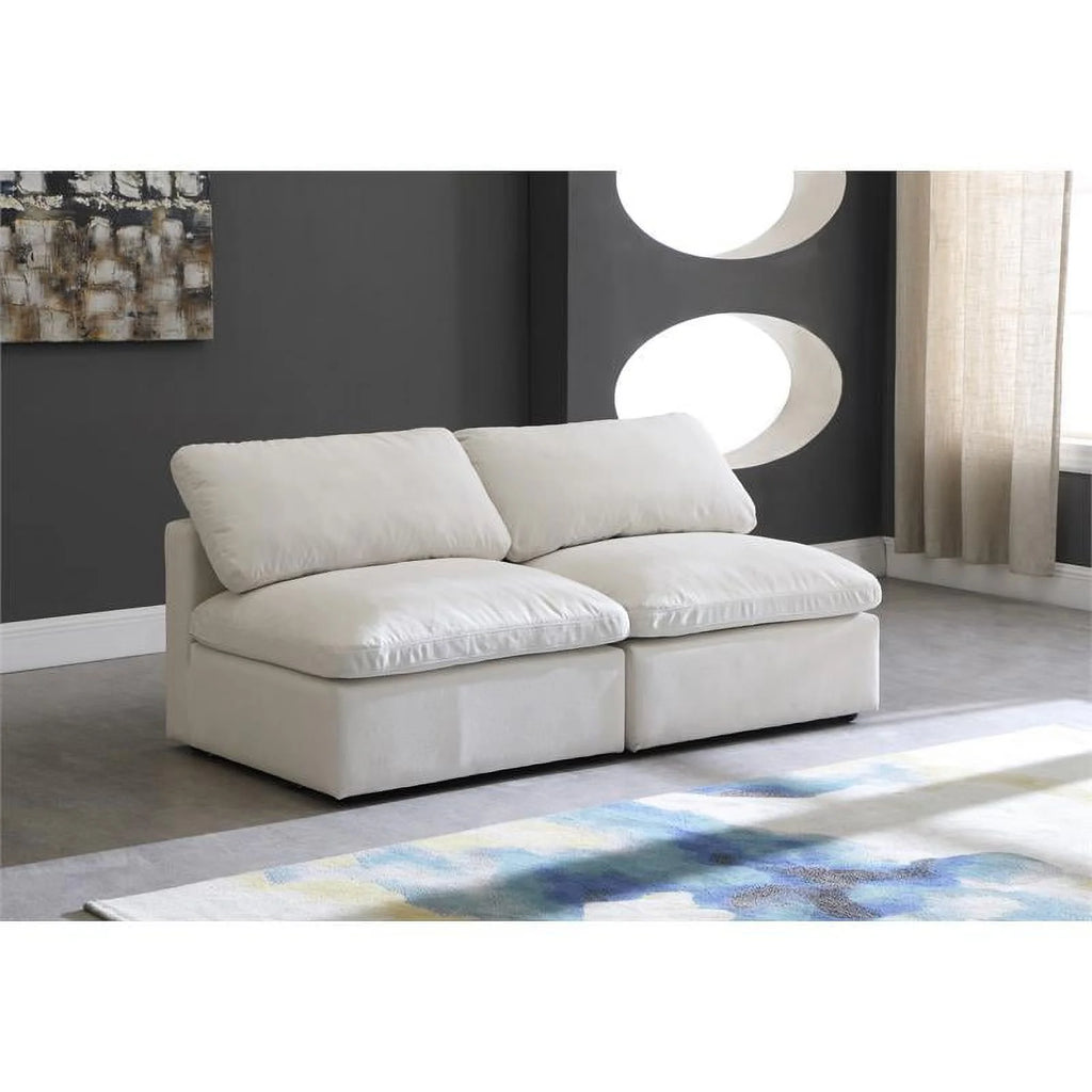Cream Velvet Modular Armless Sofa X915