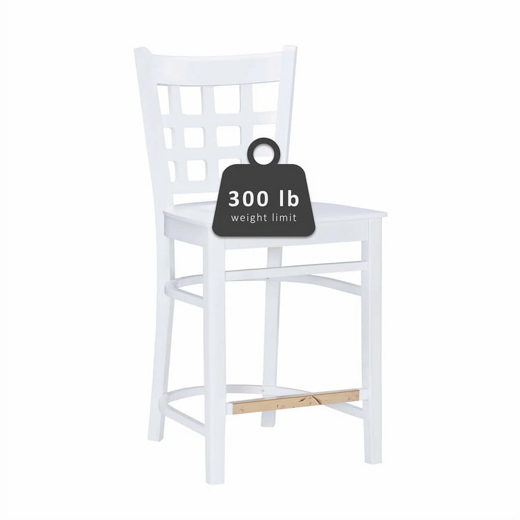 White Beech Wood Set of Two Counter Stools P732