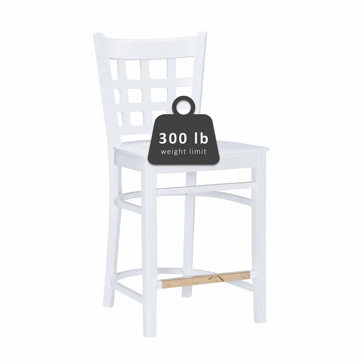 White Beech Wood Set of Two Counter Stools P732