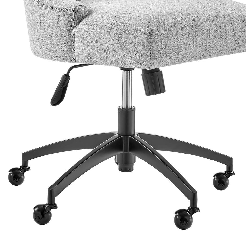 Black Light Gray Tufted Fabric Office Chair F677