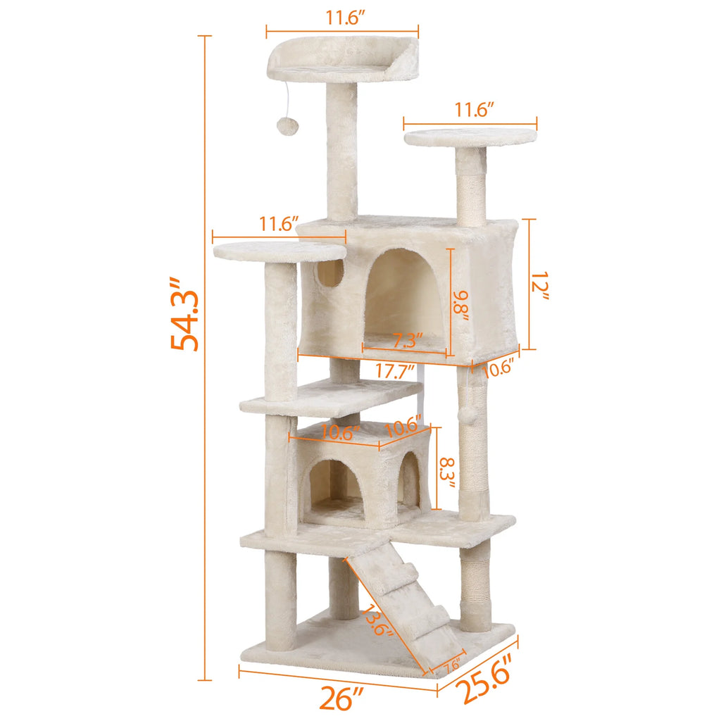 53" Cat Tree Tower with Scratching Board Z517
