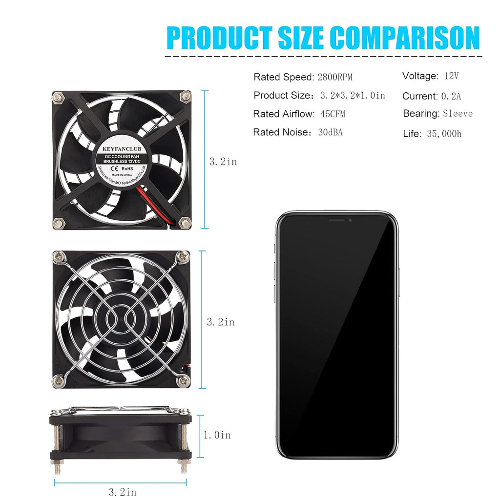 80mm 12V Brushless PC Case Fan V995