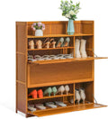 Brown 7 Tier Bamboo Shoe Storage Organizer I503779