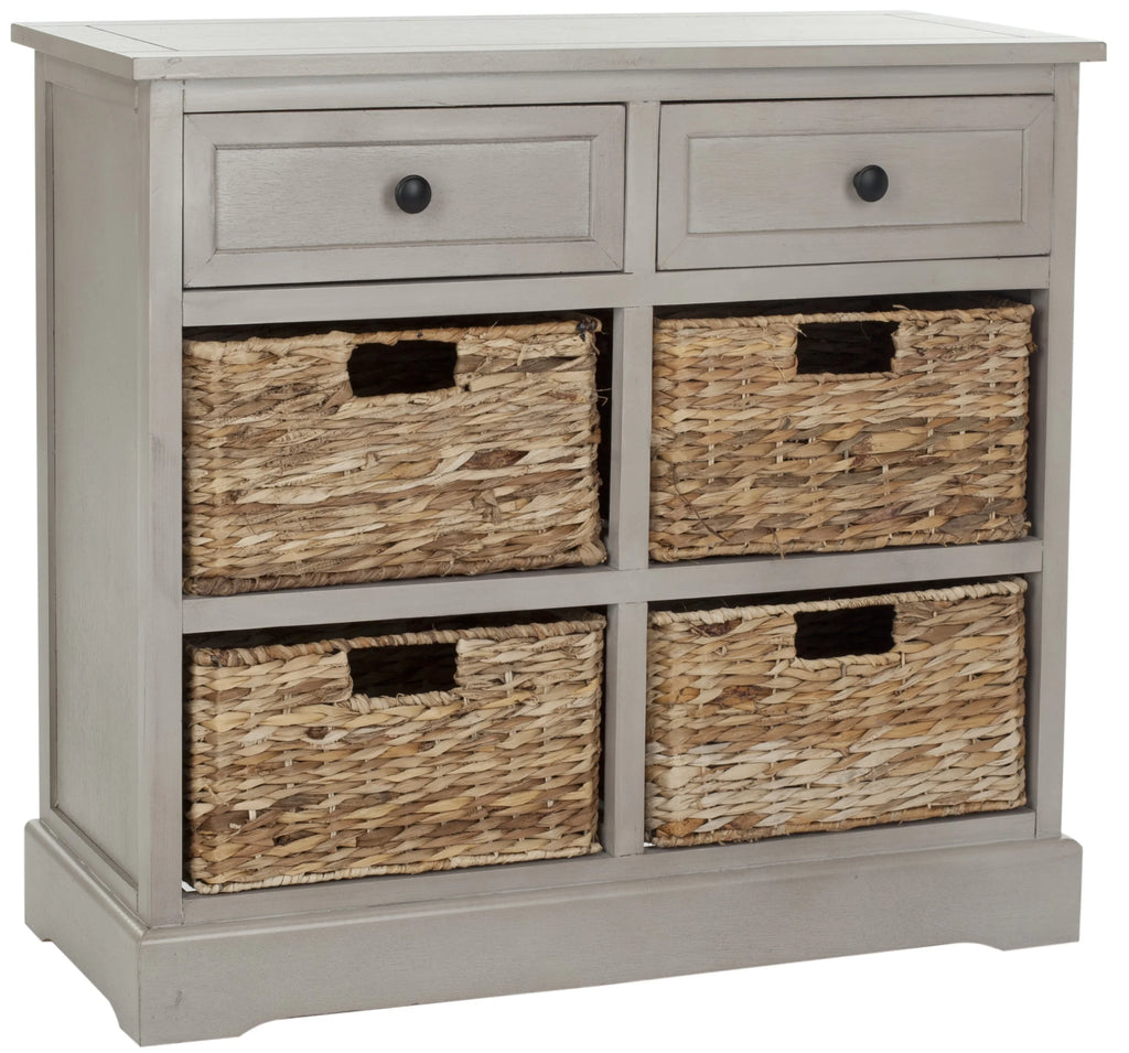 2-Drawer Storage Unit with 4 Wicker Baskets Z636260