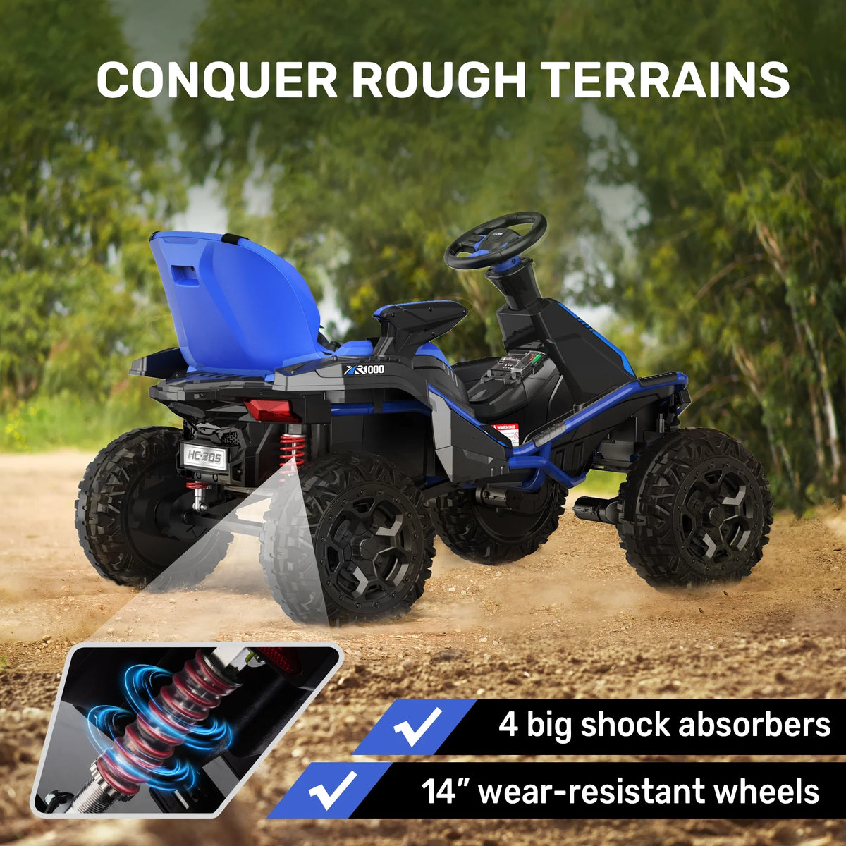 24V 4WD Powered Ride on Car with Shock Absorbers V492