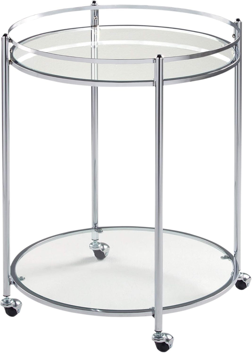 2-Tier Tempered Glass Bar Serving Cart R59171
