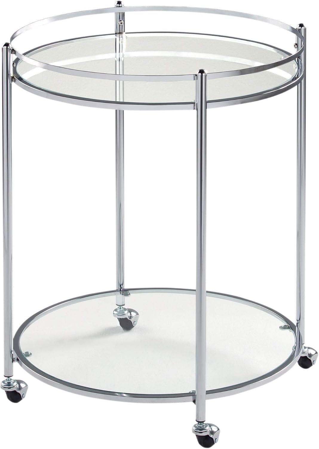 2-Tier Tempered Glass Bar Serving Cart R59171