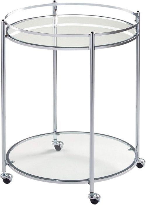 2-Tier Tempered Glass Bar Serving Cart R59171