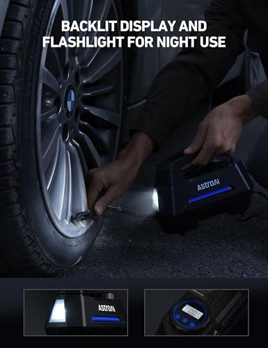 Portable Air Compressor Tire Inflator 12V DC with Digital Pressure Gauge E89961