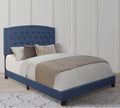 Queen Size Blue Upholstered Bed Frame J311978