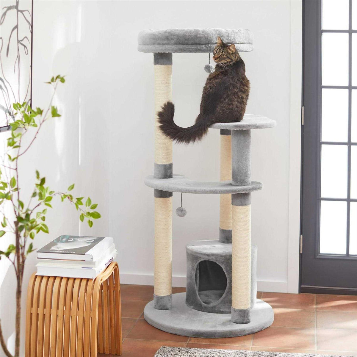 59.5-in Faux Fur Cat Tree Condo F70273