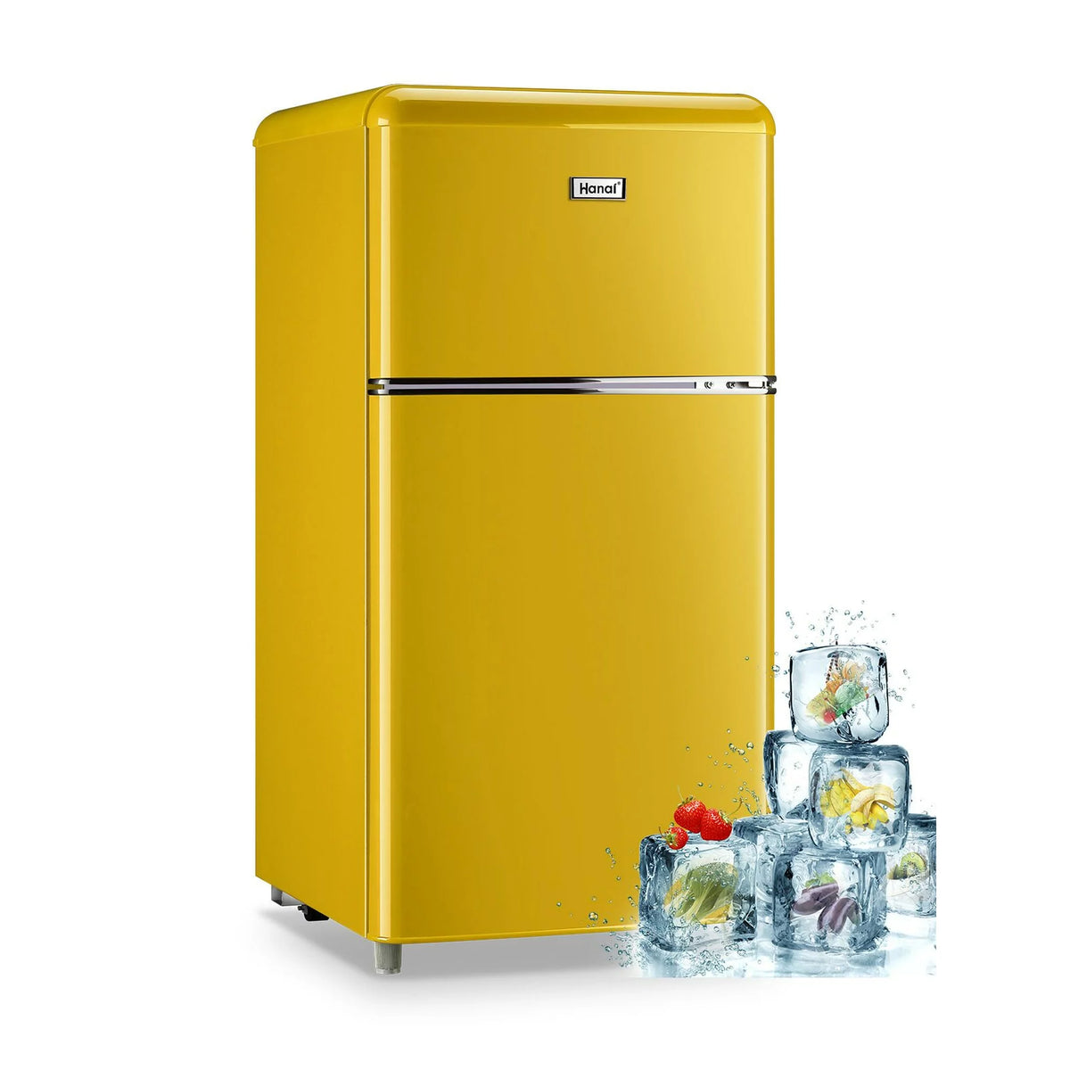 3.2 Cu.ft 2 Door Mini Refrigerator with Adjustable Glass Shelves X8023