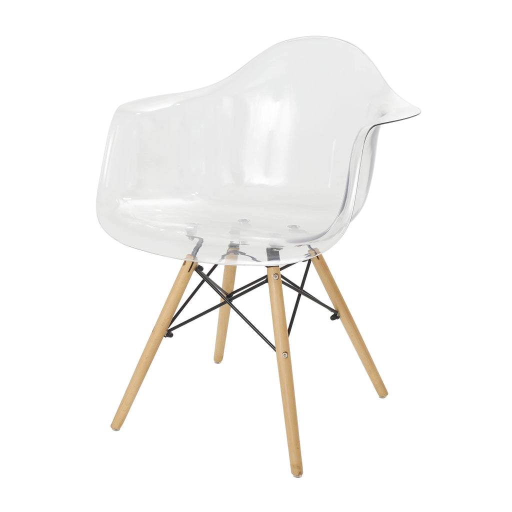 Clear Acrylic Lounge Chair with Wood Legs S355