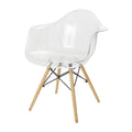 Clear Acrylic Lounge Chair with Wood Legs S355