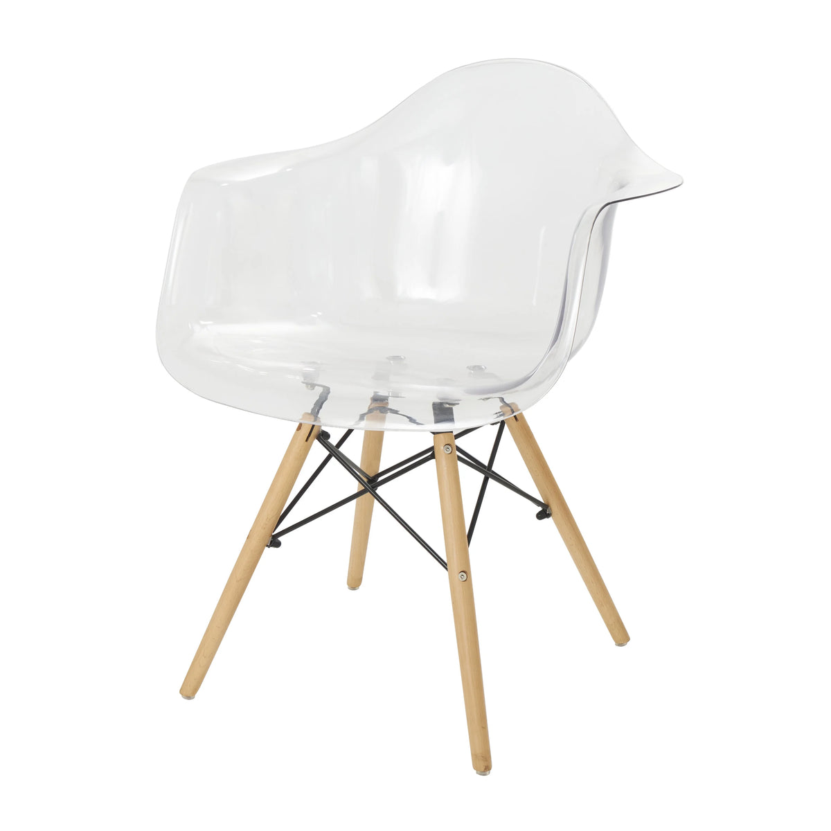 Clear Acrylic Lounge Chair with Wood Legs S355
