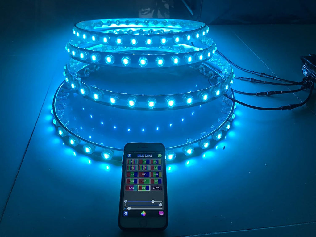 15.5'' RGB IP68 Waterproof LED Wheel Ring Lights X42842