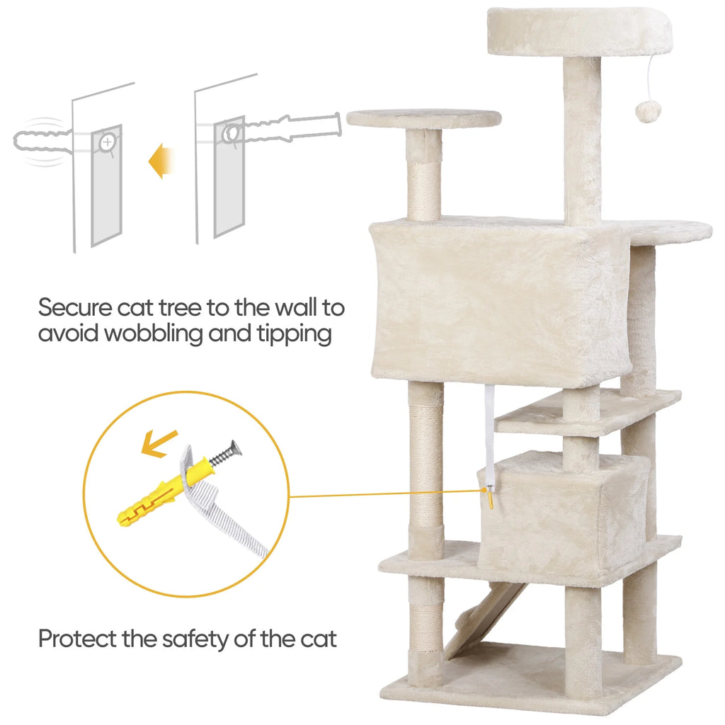53" Cat Tree Tower with Scratching Board Z517