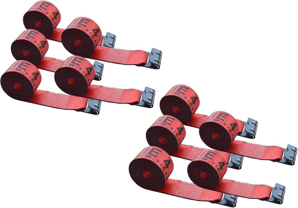 4 x 30' Heavy Duty Tie-Down Winch Strap with Flat Hooks, 10 Pack S65858