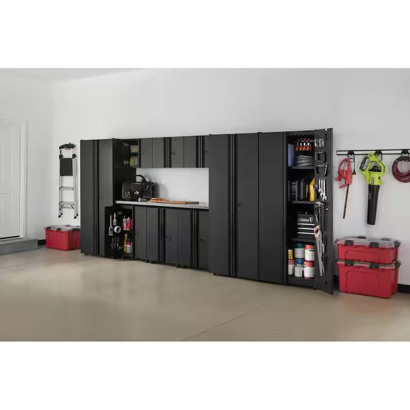 10-Piece Welded Steel Garage Storage System in Black Z675700